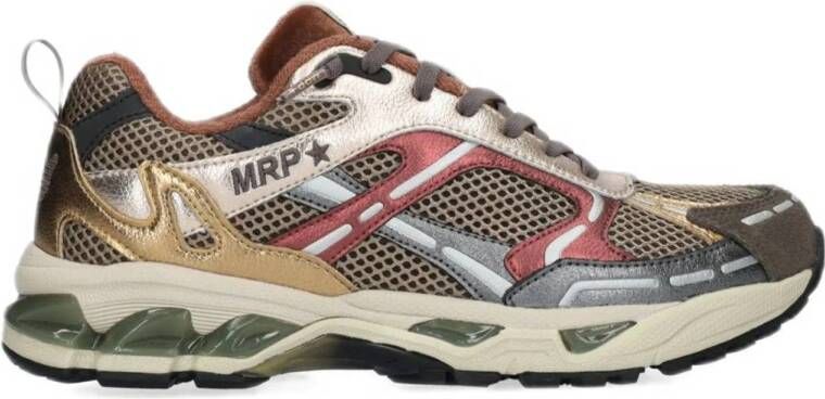 MRP dames sneakers Snatch suède leder en mesh bruin brons en bordo