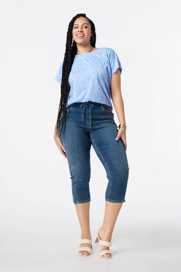 MS Mode aansluitend regular waist broek dark blue denim
