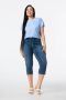 MS Mode aansluitend regular waist broek dark blue denim - Thumbnail 1