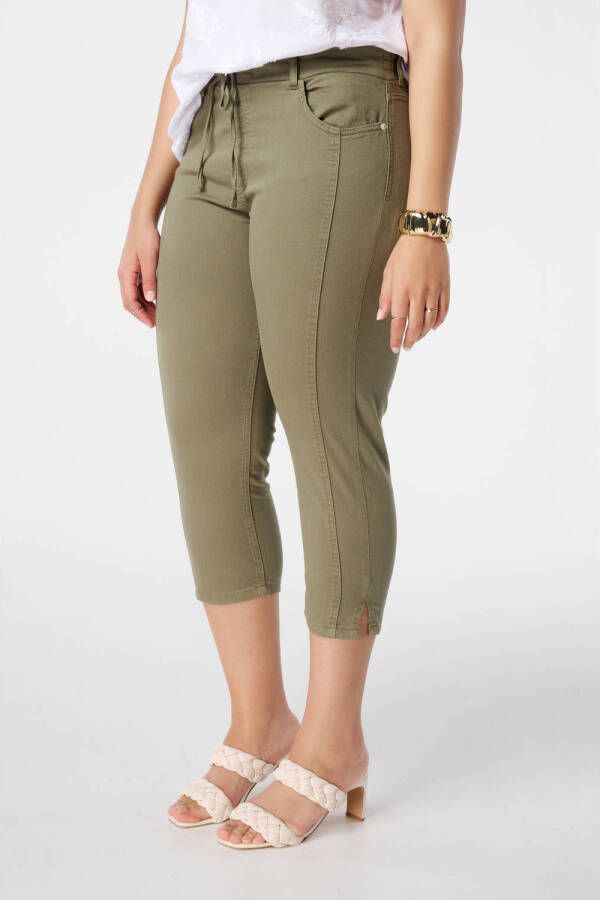 MS Mode aansluitend regular waist broek kaki