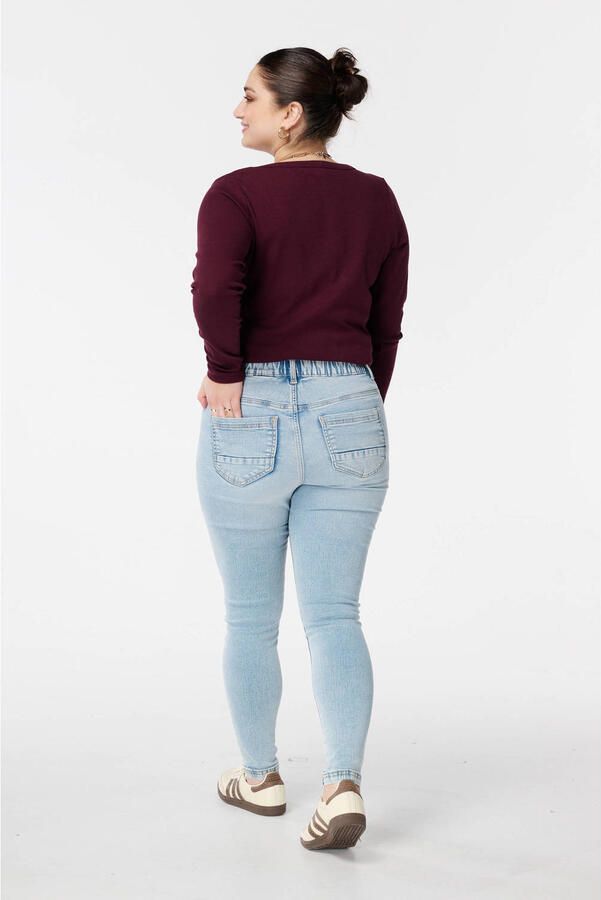 MS Mode high waist slim fit tregging light blue denim - Foto 3