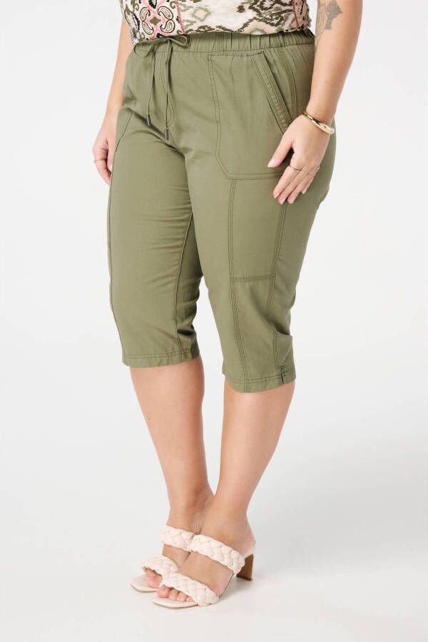 MS Mode straight regular waist broek kaki