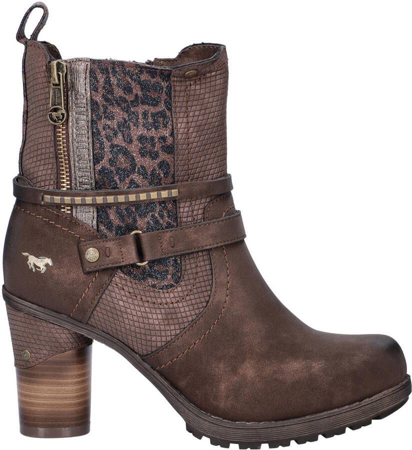 Mustang enkellaarzen bruin panter