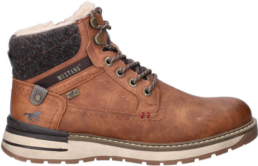 Mustang gevoerde veterboots cognac