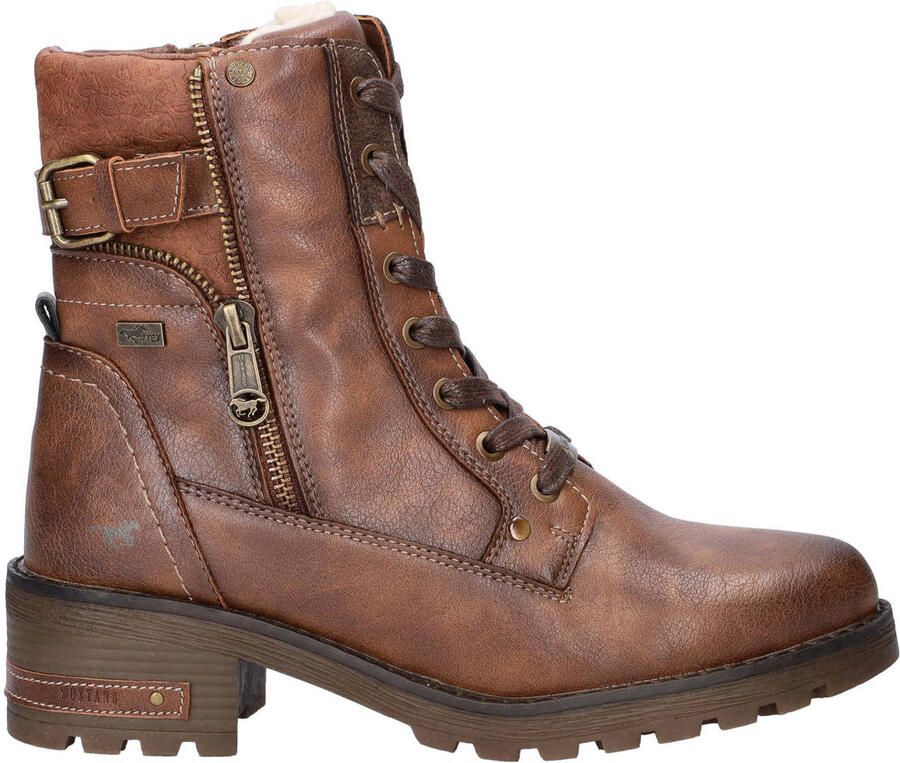 Mustang gevoerde veterboots cognac