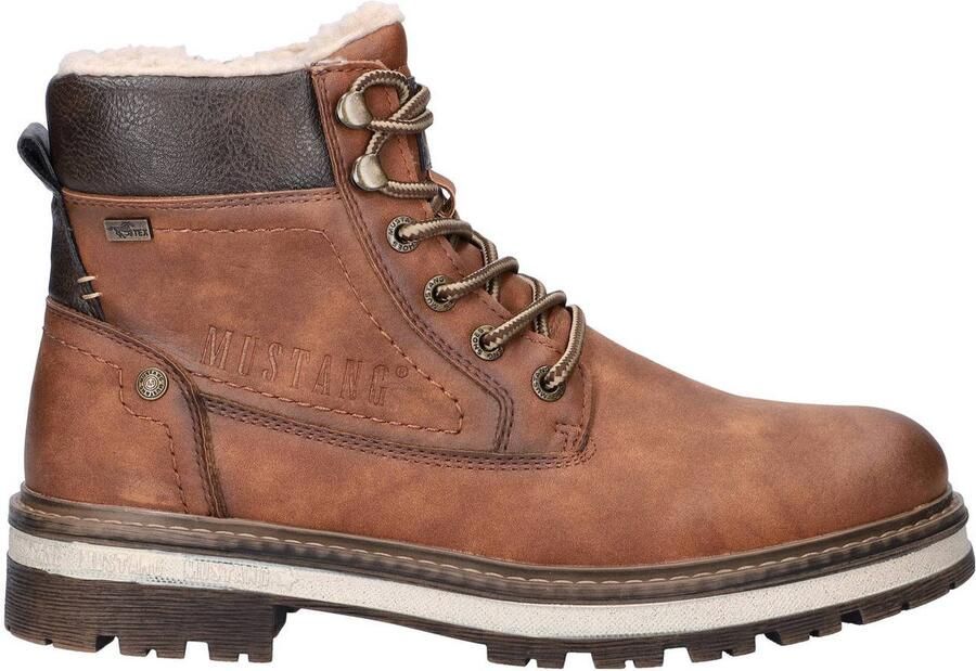 Mustang gevoerde veterboots cognac