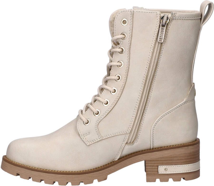 Mustang gevoerde veterboots ecru