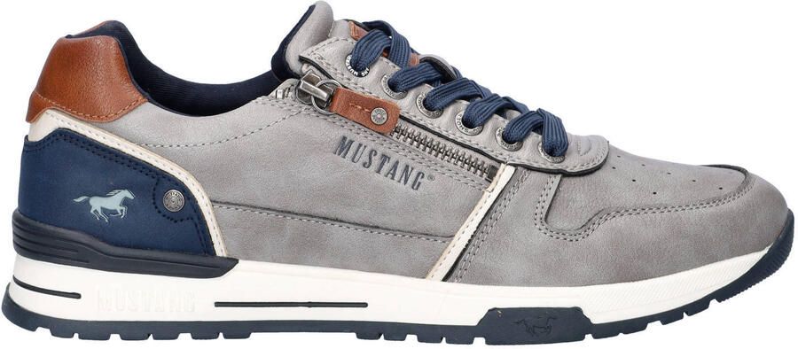 Mustang imitatieleren sneakers grijs
