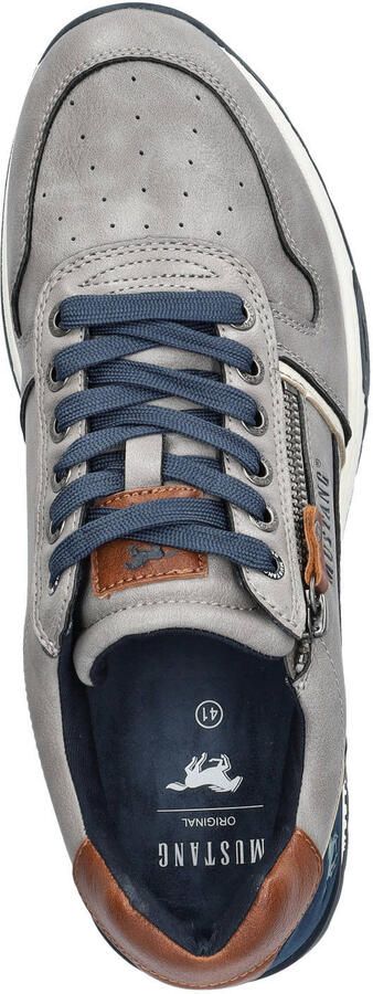 Mustang imitatieleren sneakers grijs - Foto 3