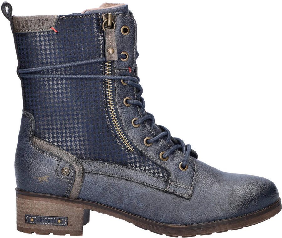 Mustang veterboots donkerblauw