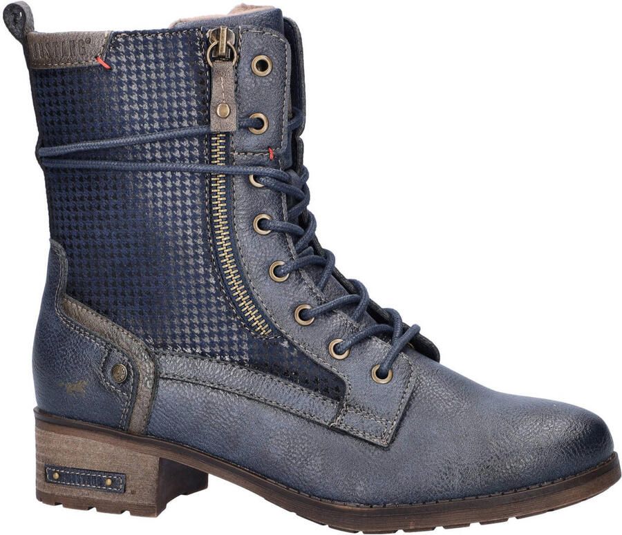 Mustang veterboots donkerblauw