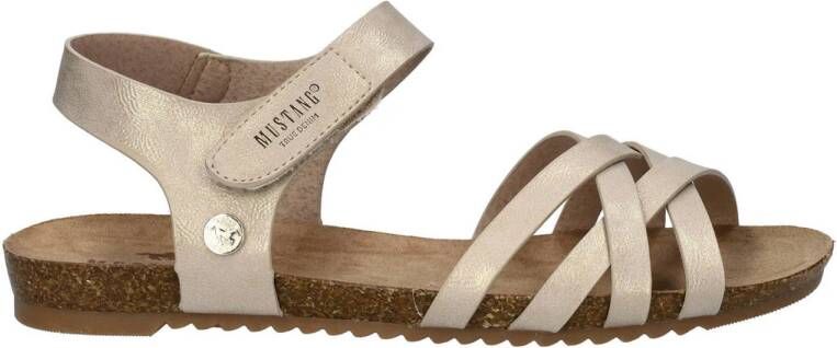 Mustang Sandalen Plat Sandalen Plat Goudkleur