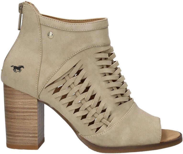 Mustang Beige geweven sandalette met rits Beige Dames