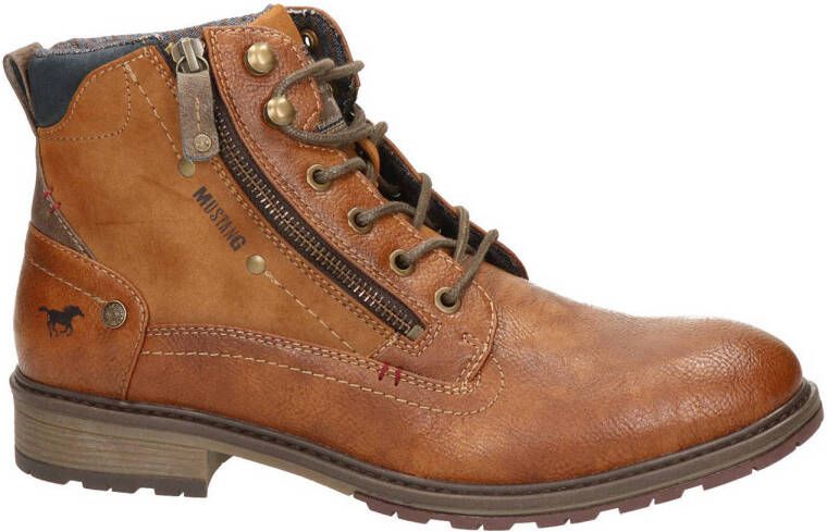 Mustang Shoes Hoge veterschoenen met een ritssluiting
