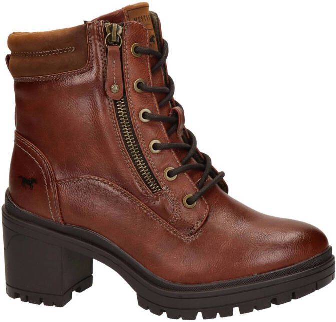 Mustang Veterschoenen Hak Veterschoenen Hak cognac