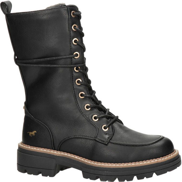 Mustang veterboots zwart