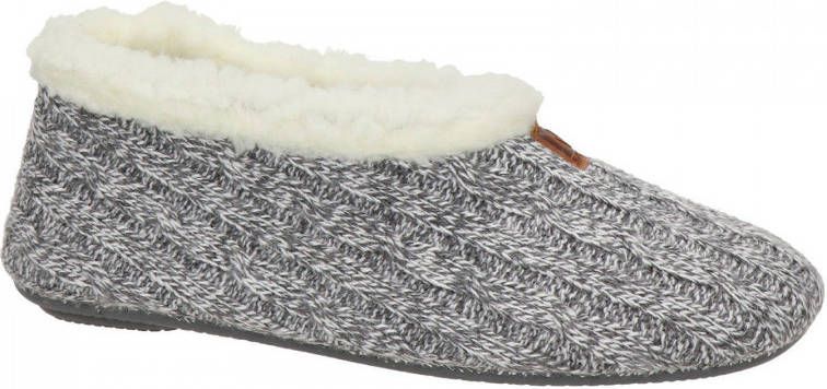 Nelson gebreide pantoffels grijs - Schoenen.nl