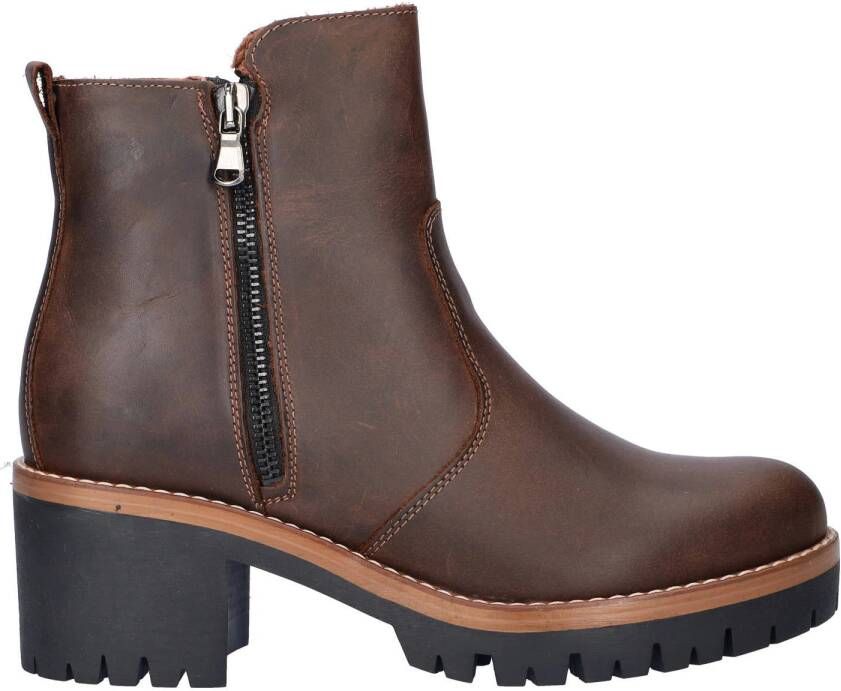 Nelson gevoerde leren enkellaarzen bruin