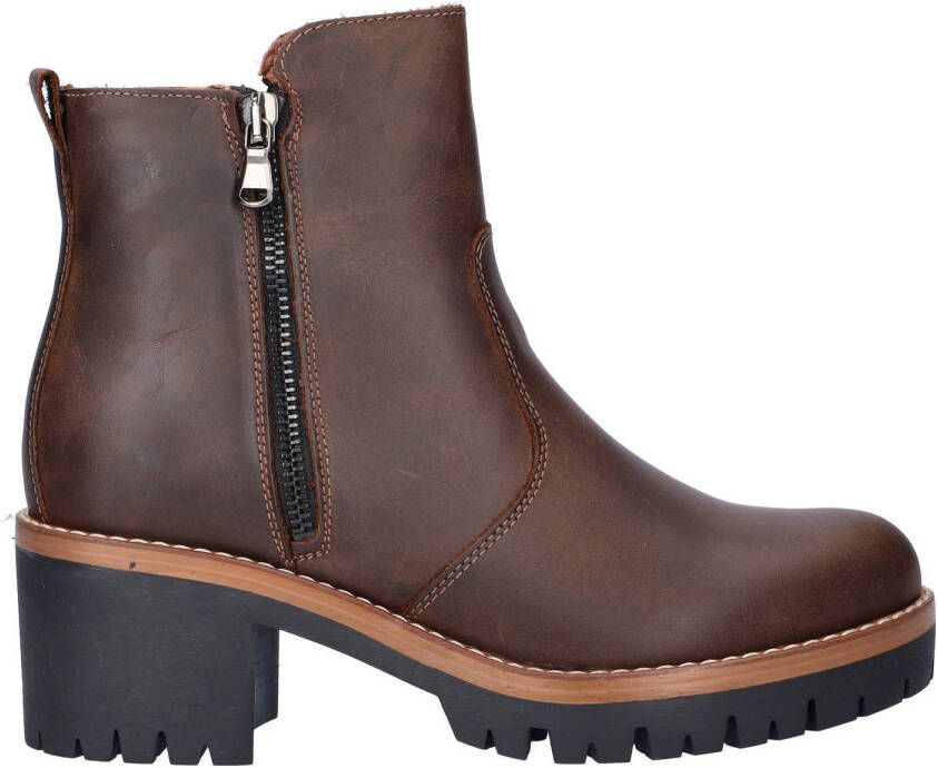 Nelson gevoerde leren enkellaarzen bruin