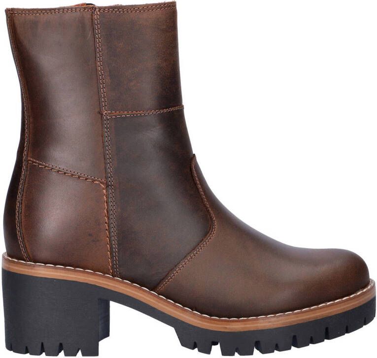 Nelson gevoerde leren enkellaarzen bruin
