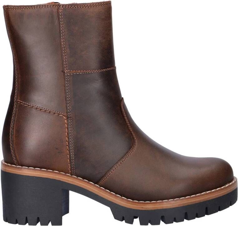 Nelson gevoerde leren enkellaarzen bruin
