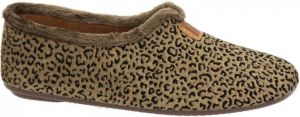 Nelson Home pantoffels met panterprint bruin