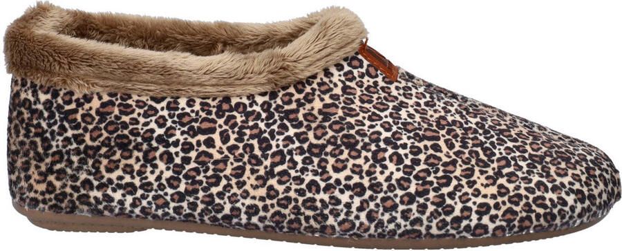 Nelson Home pantoffels met panterprint bruin - Foto 2