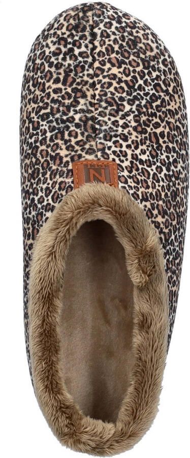 Nelson Home pantoffels met panterprint bruin