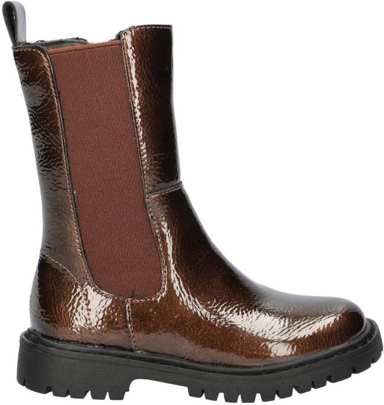 Nelson Kids lak chelsea boots brons Effen 27 | Enkelboot van