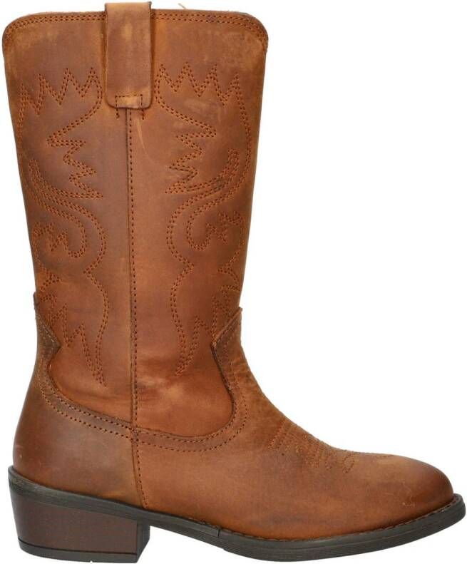 Nelson Kids leren cowboylaarzen cognac
