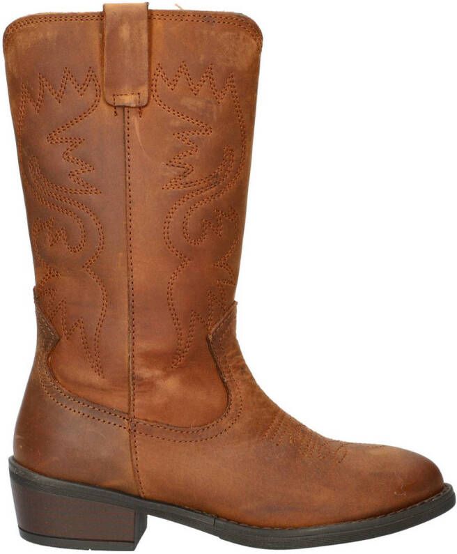 Nelson Kids leren cowboylaarzen cognac