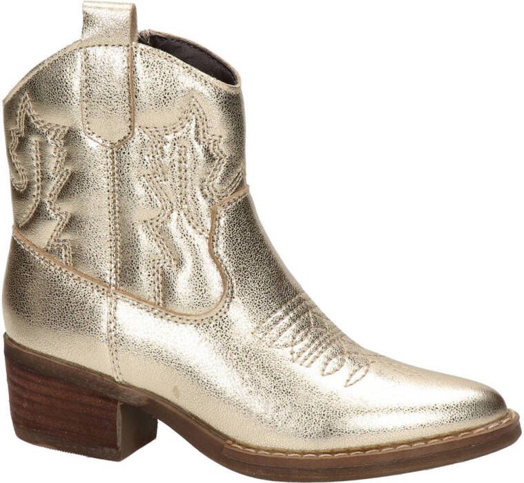 Nelson Kids leren cowboylaarzen goud Meisjes Leer 35