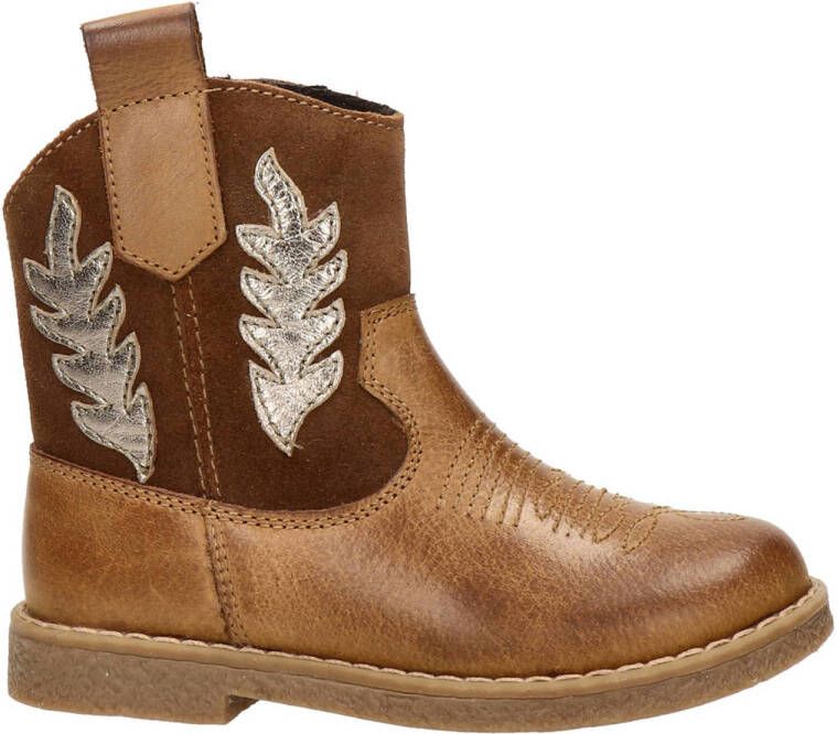 Nelson Kids leren enkellaarzen cognac Bruin Meisjes Leer Meerkleurig 27