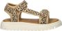 Nelson Kids leren sandalen met panterprint beige zwart - Thumbnail 1