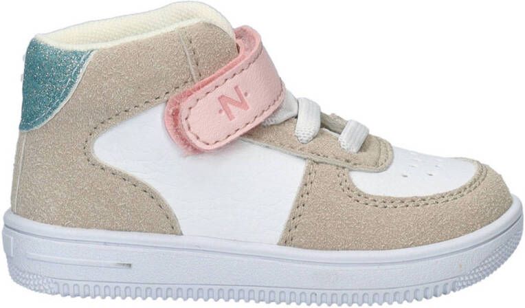 Nelson Kids leren sneakers beige wit Meisjes Leer Meerkleurig 20