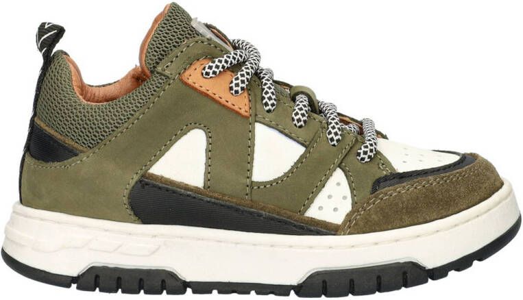 Nelson Kids leren sneakers groen wit