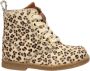 Nelson Kids leren veterboots met ponyhaar en panterprint beige Meisjes Leer 23 - Thumbnail 1