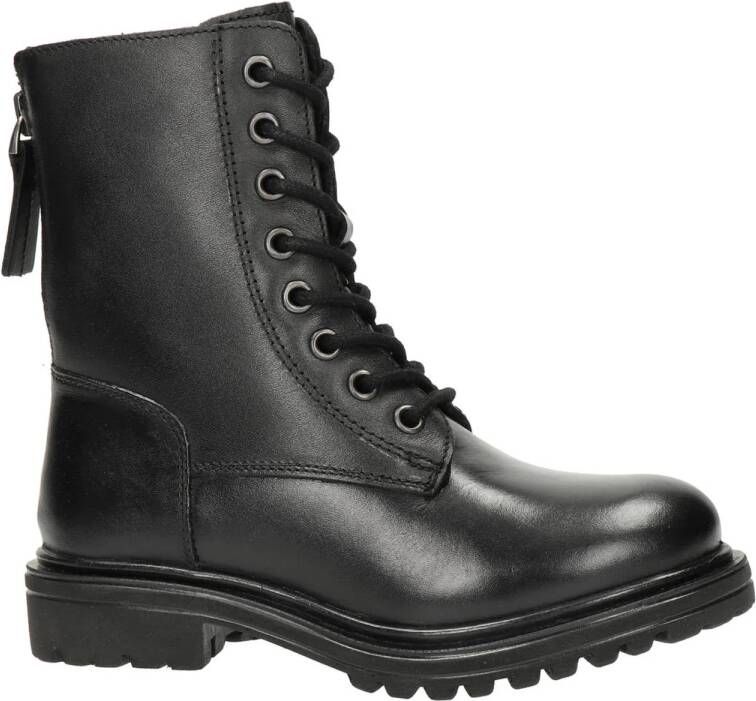 Nelson Kids leren veterboots zwart Meisjes Leer 34