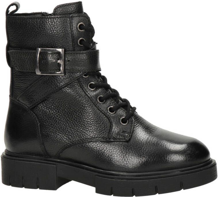 Nelson Kids leren veterboots zwart