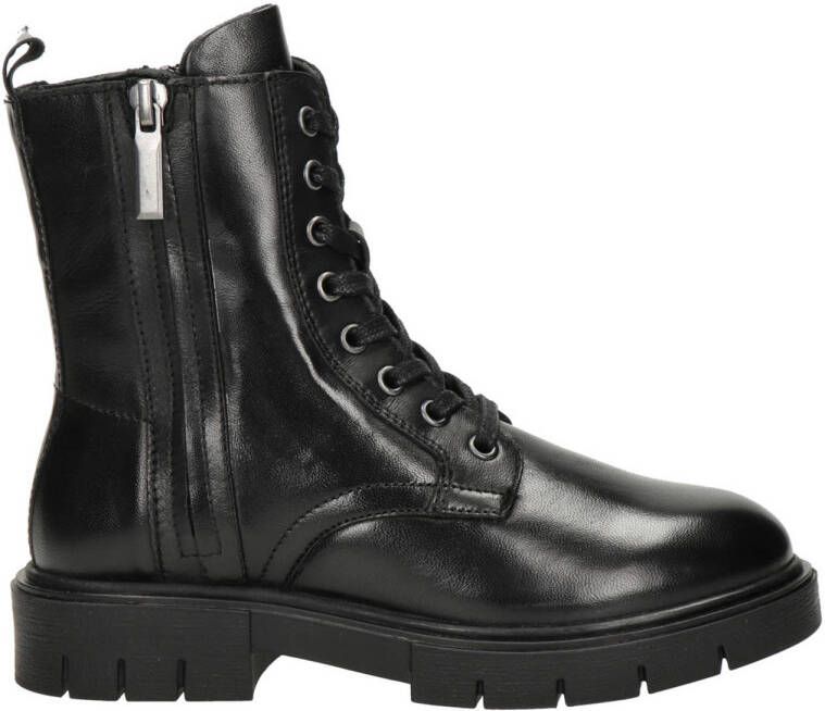 Nelson Kids leren veterboots zwart Meisjes Leer 33