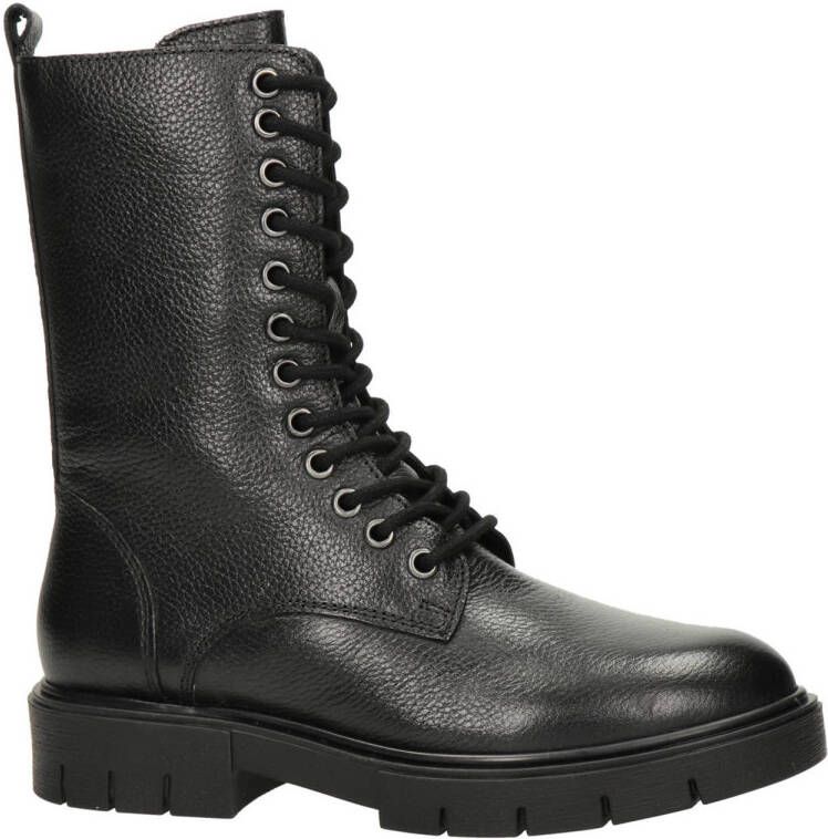 Nelson Kids leren veterboots zwart Meisjes Leer 37