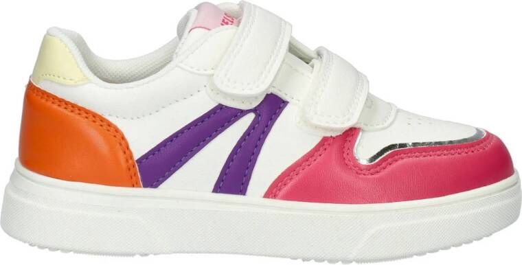 Nelson Kids sneakers wit oranje roze Meisjes Imitatieleer Meerkleurig 27