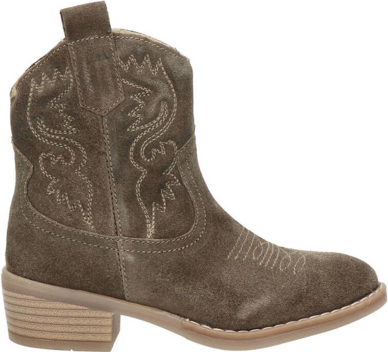 Nelson Kids suède cowboylaarzen taupe Bruin Meisjes Suede Effen 31