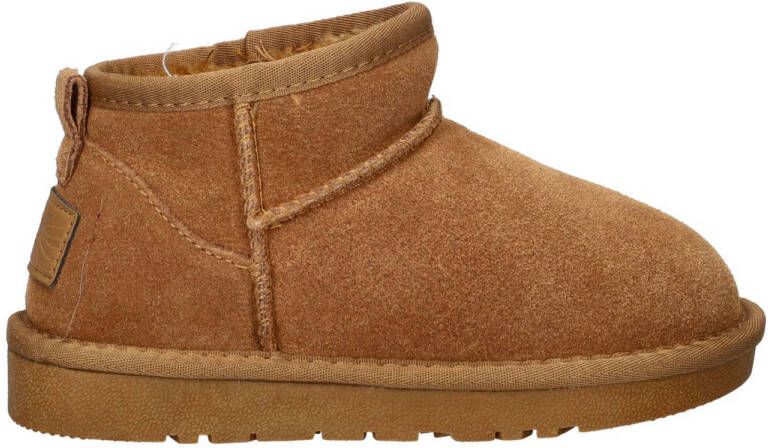 Nelson Kids gevoerde suède enkelboots cognac