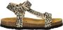 Nelson Kids suède sandalen met panterprint beige zwart - Thumbnail 1