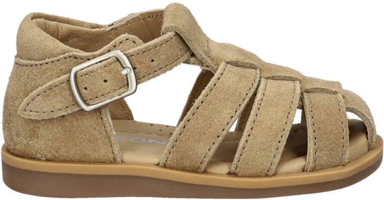 Nelson Kids suède sandalen taupe