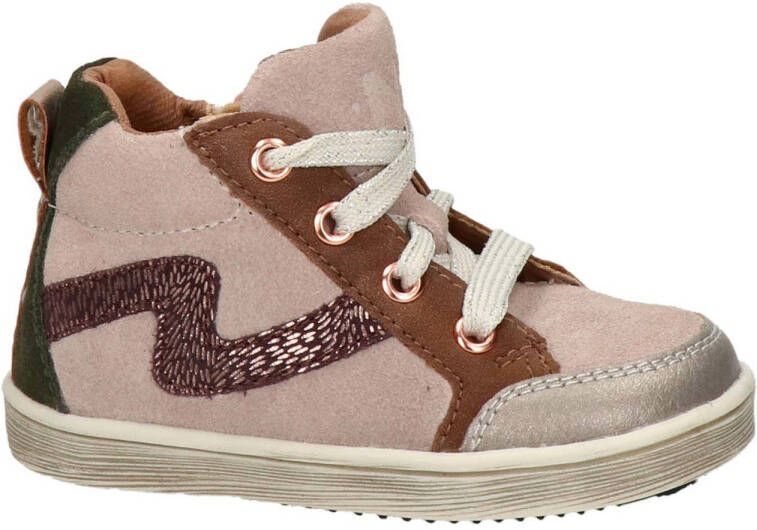 Nelson Kids suède sneakers roze bruin