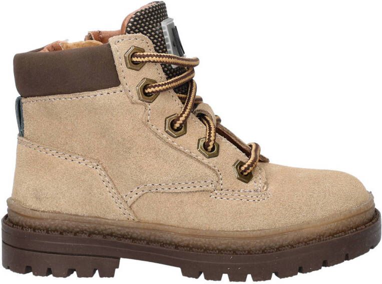 Nelson Kids suède veterboots beige