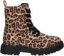Nelson Kids veterboots met panterprint cognac zwart - Thumbnail 1