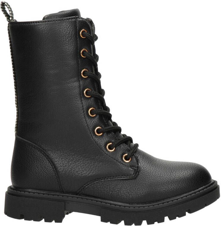 Nelson Kids veterboots zwart Meisjes Imitatieleer 30
